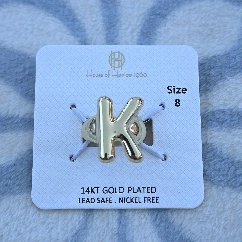 House🏠 of Harlow 1960 Chunky Gold "K" Initial Ring💍